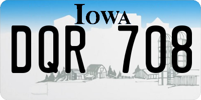 IA license plate DQR708