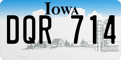 IA license plate DQR714