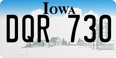 IA license plate DQR730