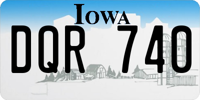 IA license plate DQR740