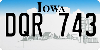 IA license plate DQR743