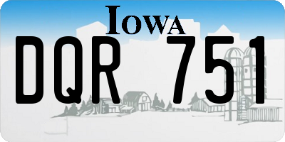 IA license plate DQR751