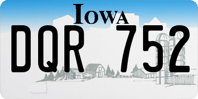 IA license plate DQR752