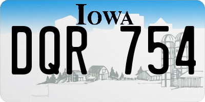 IA license plate DQR754