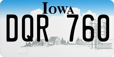 IA license plate DQR760