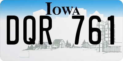 IA license plate DQR761