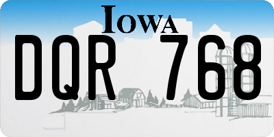 IA license plate DQR768