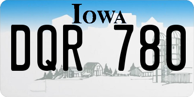 IA license plate DQR780