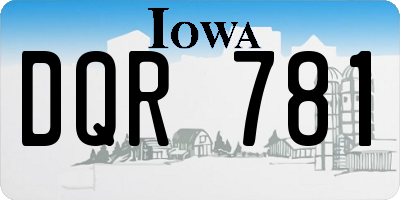 IA license plate DQR781