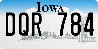 IA license plate DQR784