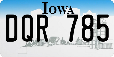 IA license plate DQR785
