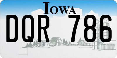 IA license plate DQR786