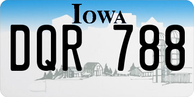 IA license plate DQR788