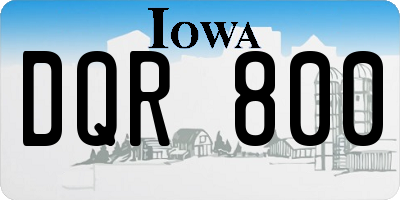 IA license plate DQR800