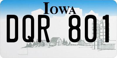 IA license plate DQR801