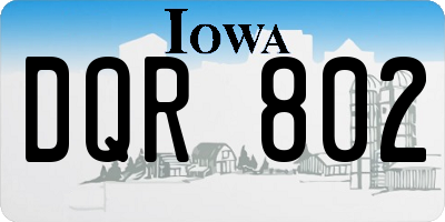 IA license plate DQR802