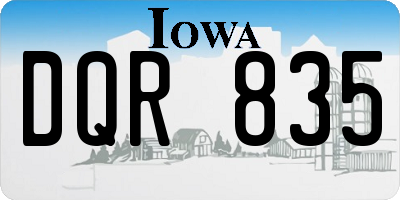 IA license plate DQR835