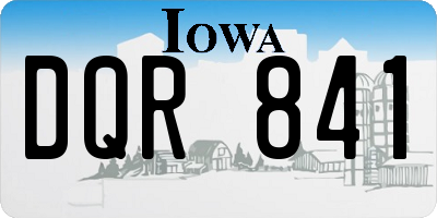 IA license plate DQR841