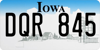IA license plate DQR845