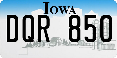 IA license plate DQR850