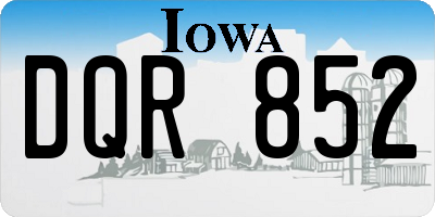 IA license plate DQR852