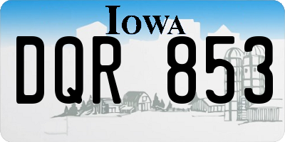 IA license plate DQR853