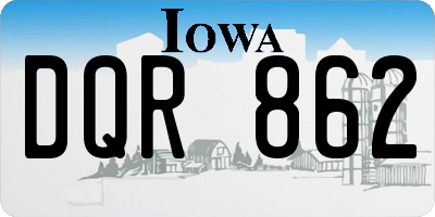 IA license plate DQR862