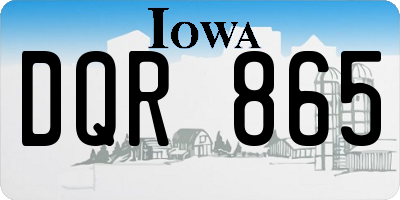 IA license plate DQR865