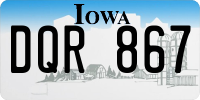 IA license plate DQR867