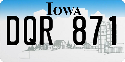 IA license plate DQR871