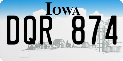 IA license plate DQR874