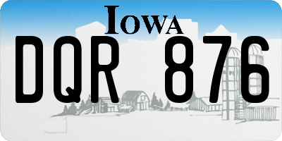 IA license plate DQR876