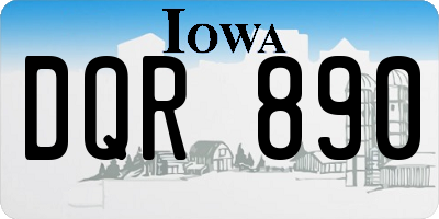 IA license plate DQR890