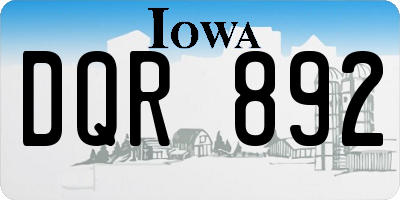IA license plate DQR892