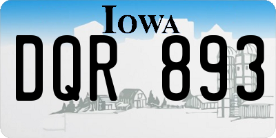 IA license plate DQR893