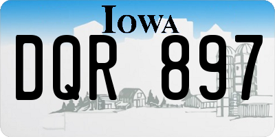IA license plate DQR897