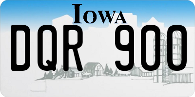 IA license plate DQR900