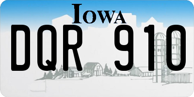 IA license plate DQR910
