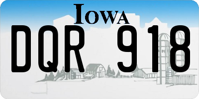 IA license plate DQR918