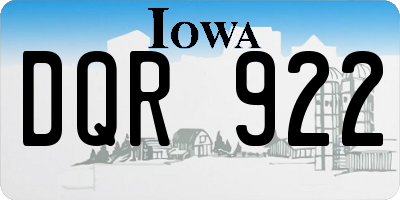 IA license plate DQR922