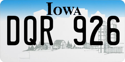 IA license plate DQR926