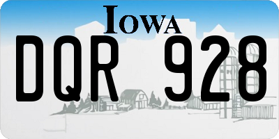IA license plate DQR928