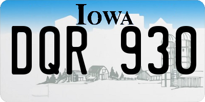 IA license plate DQR930