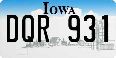IA license plate DQR931