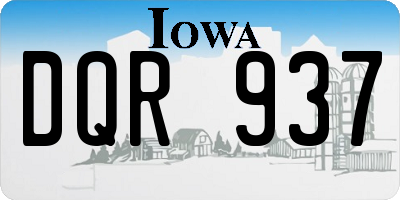 IA license plate DQR937