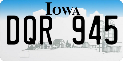 IA license plate DQR945