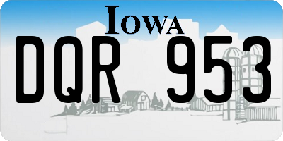 IA license plate DQR953