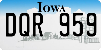 IA license plate DQR959