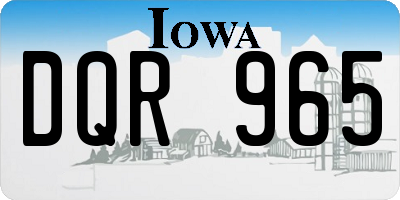 IA license plate DQR965