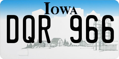 IA license plate DQR966